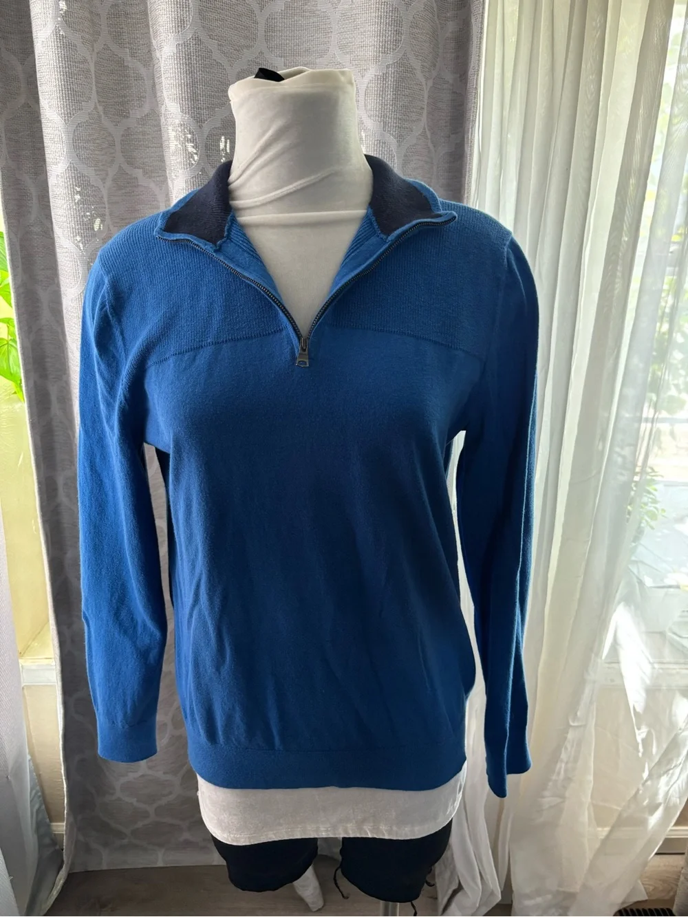 Banana Republic premium cotton cashmere Men's Quarter-Zip Sweater size M